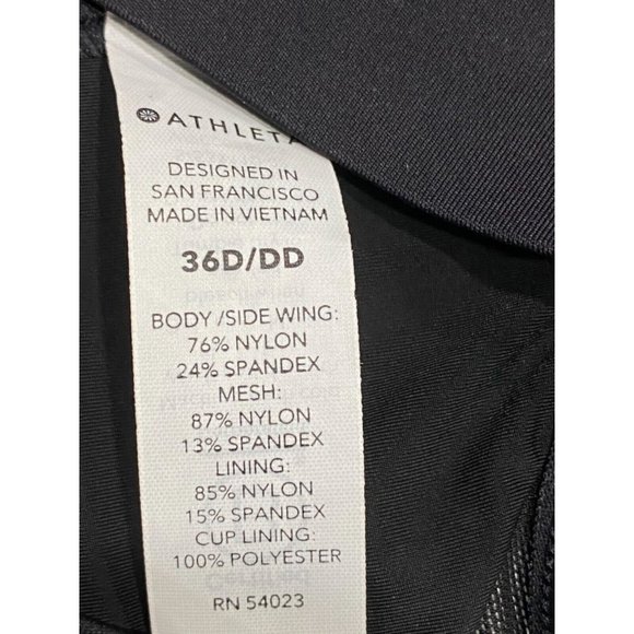 NWT ATHLETA Hustle Bra Supersonic Sz 36D/DD Black Pullover - Picture 4 of 5